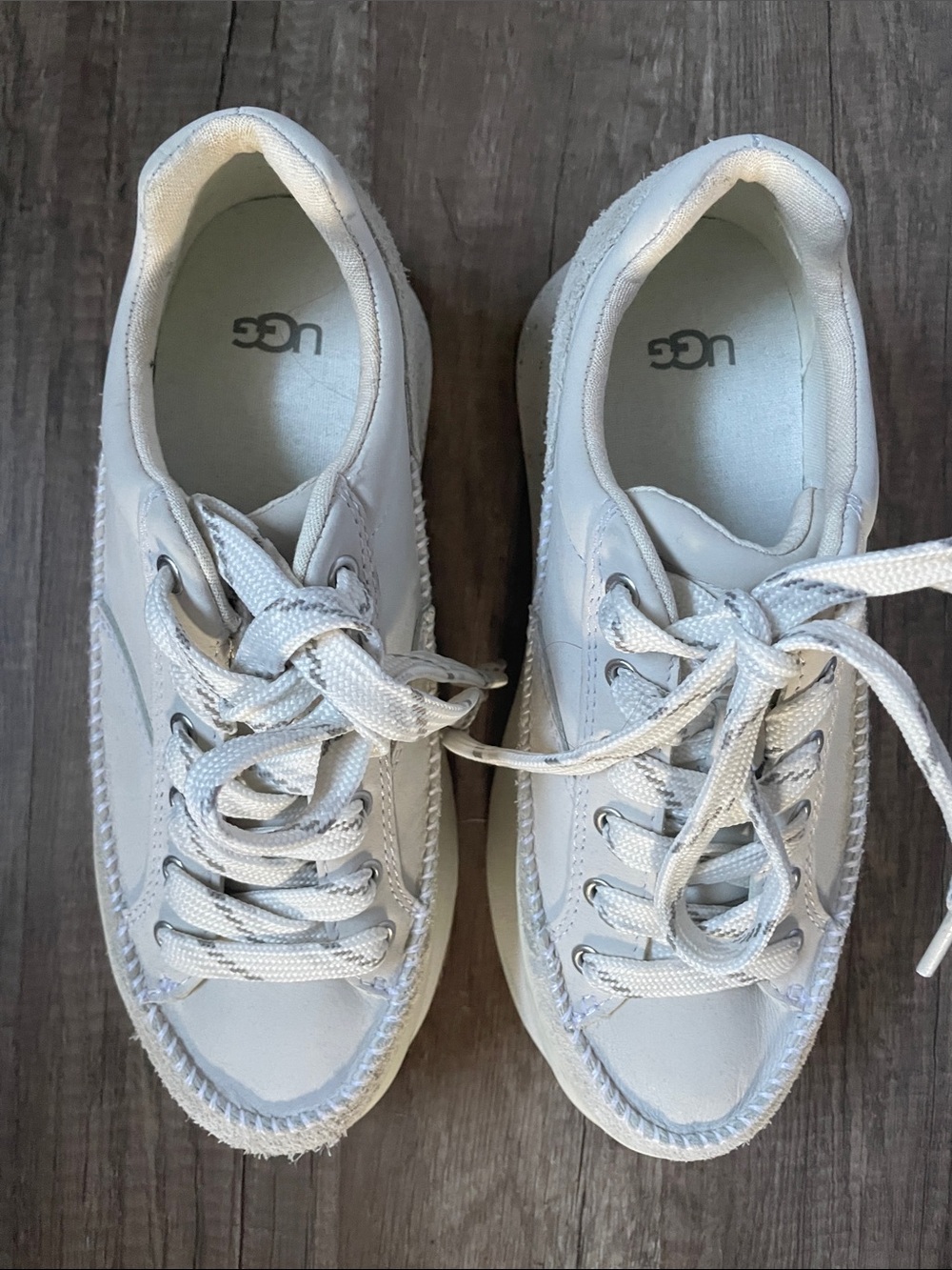 UGG Women's Cream Platform Lace-Up Sneakers - Picture 3 of 4